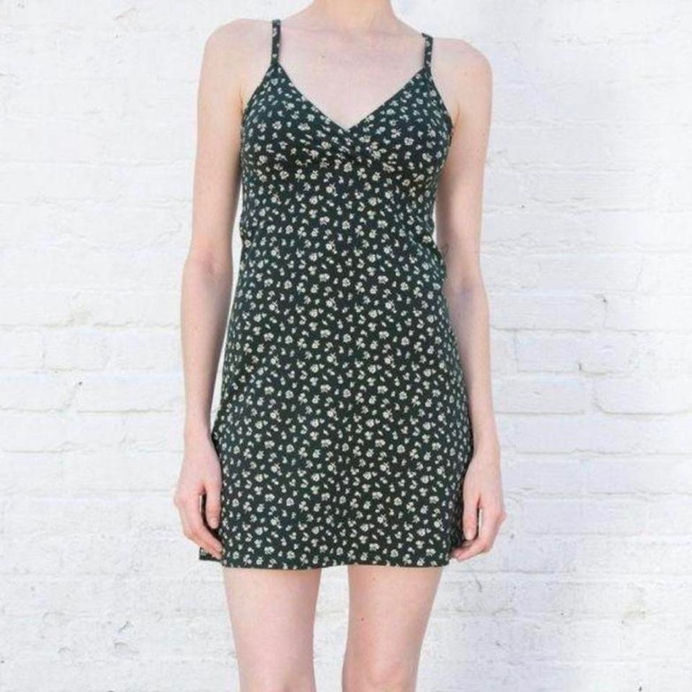 Brandy melville green floral amara dress